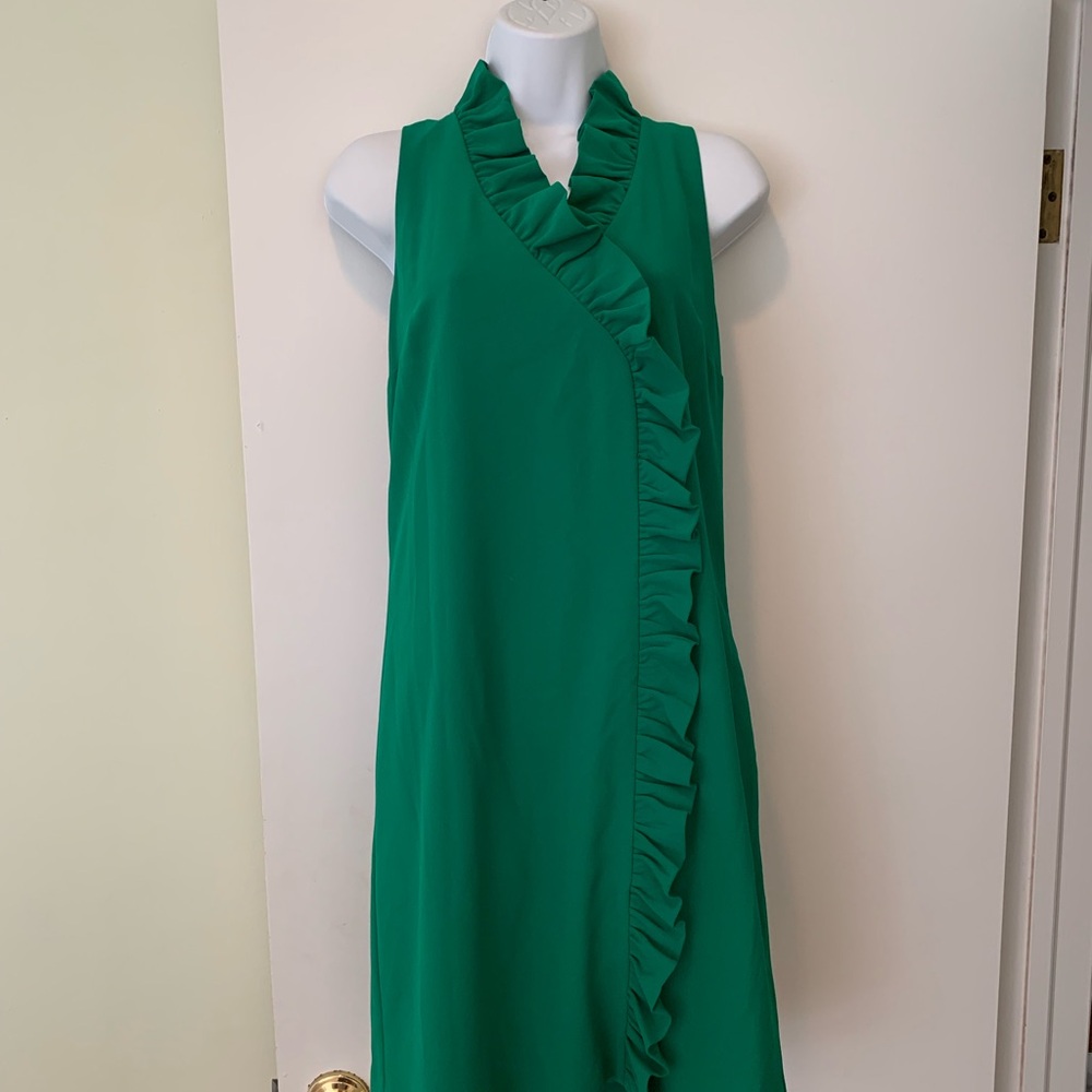 Trina Turk Vibrant Green Ruffle Dress